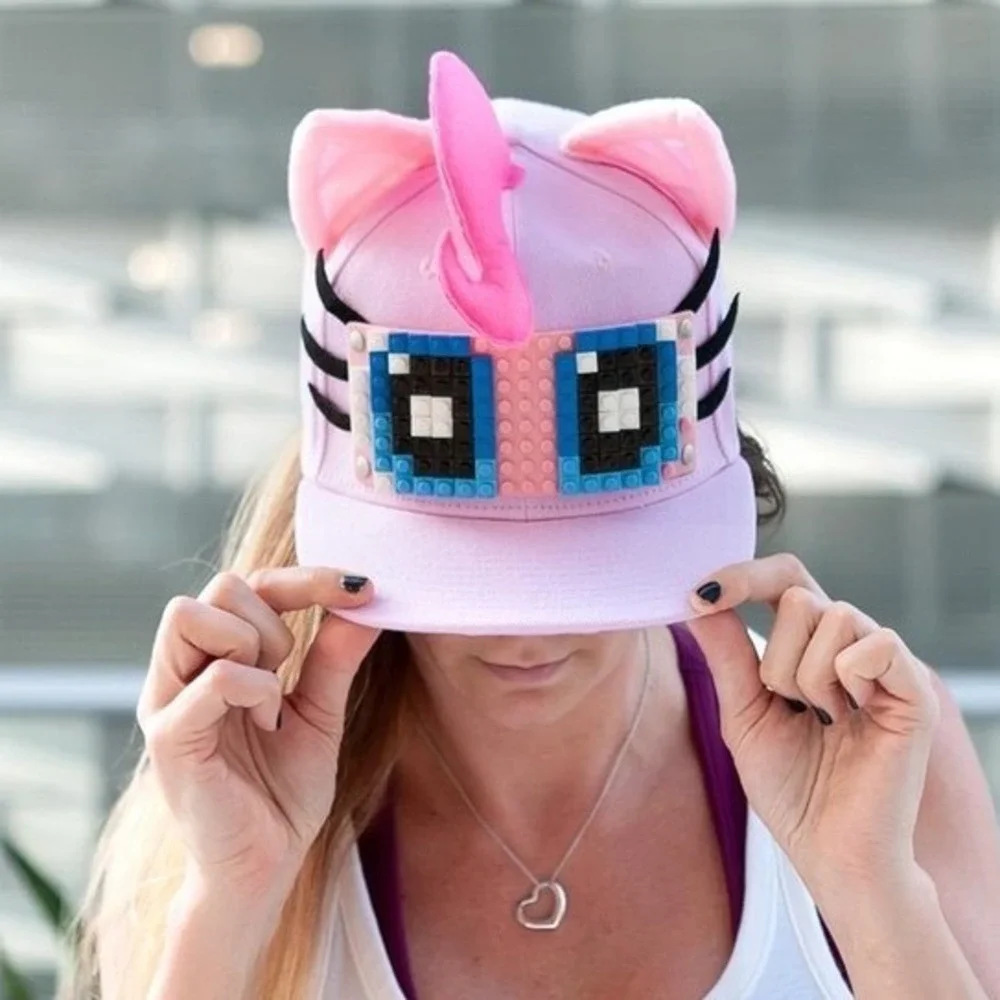 My Little Pony Pinkie Pie Bricky Blocks Build-On Snapback‎ Kit DIY Hat Pink New